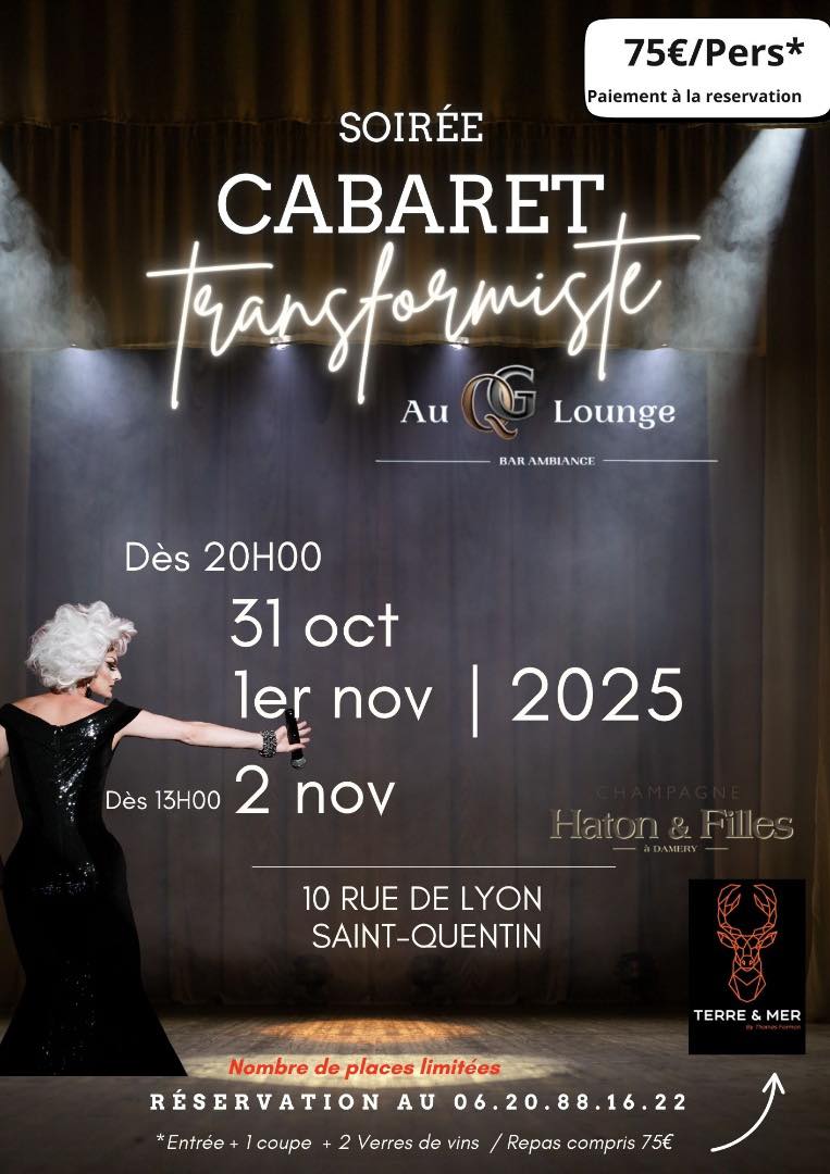 Soirée Cabaret Transformiste au QG Lounge