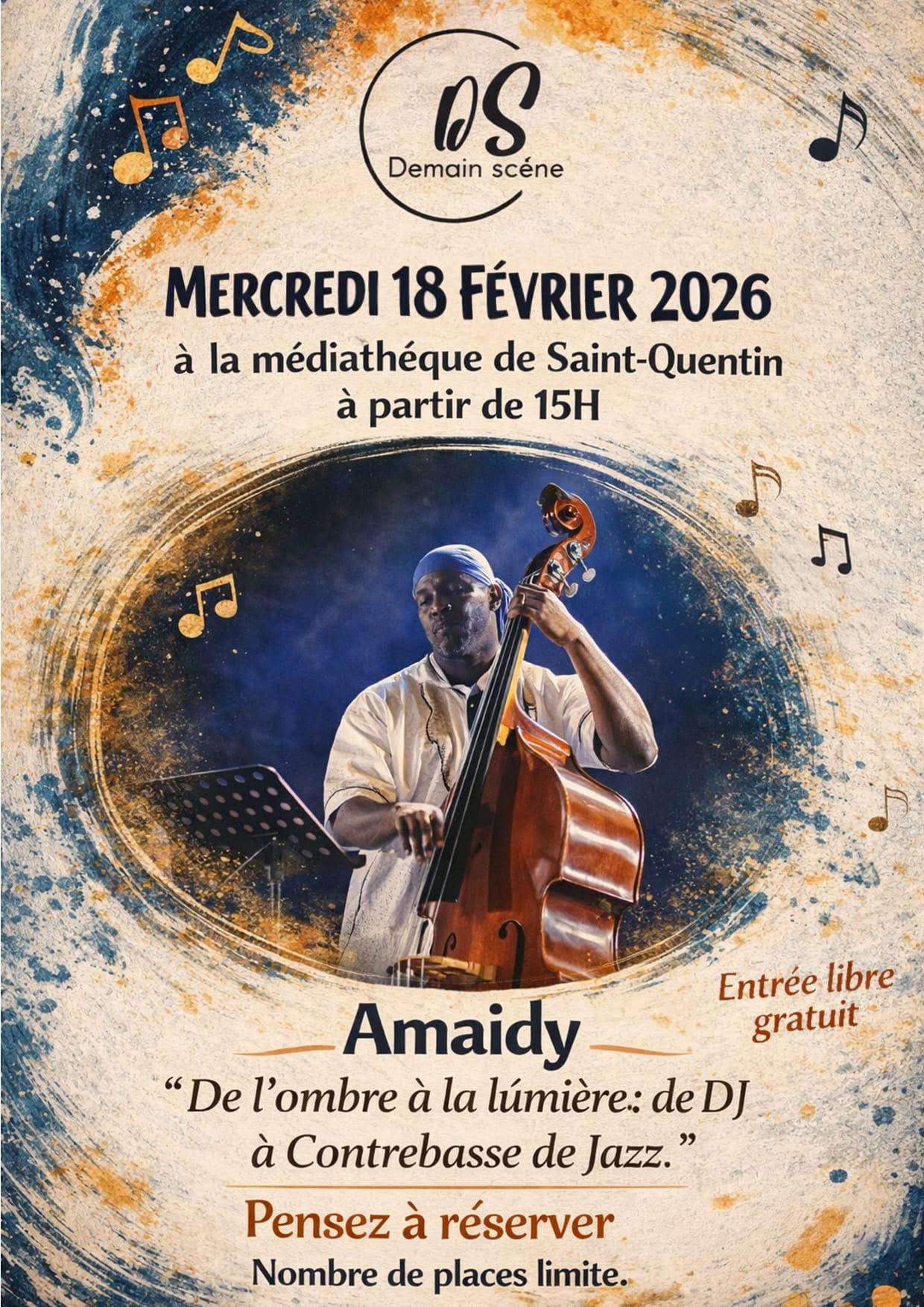 Concert-échange : Amaidy à la médiathèque Guy de Maupassant