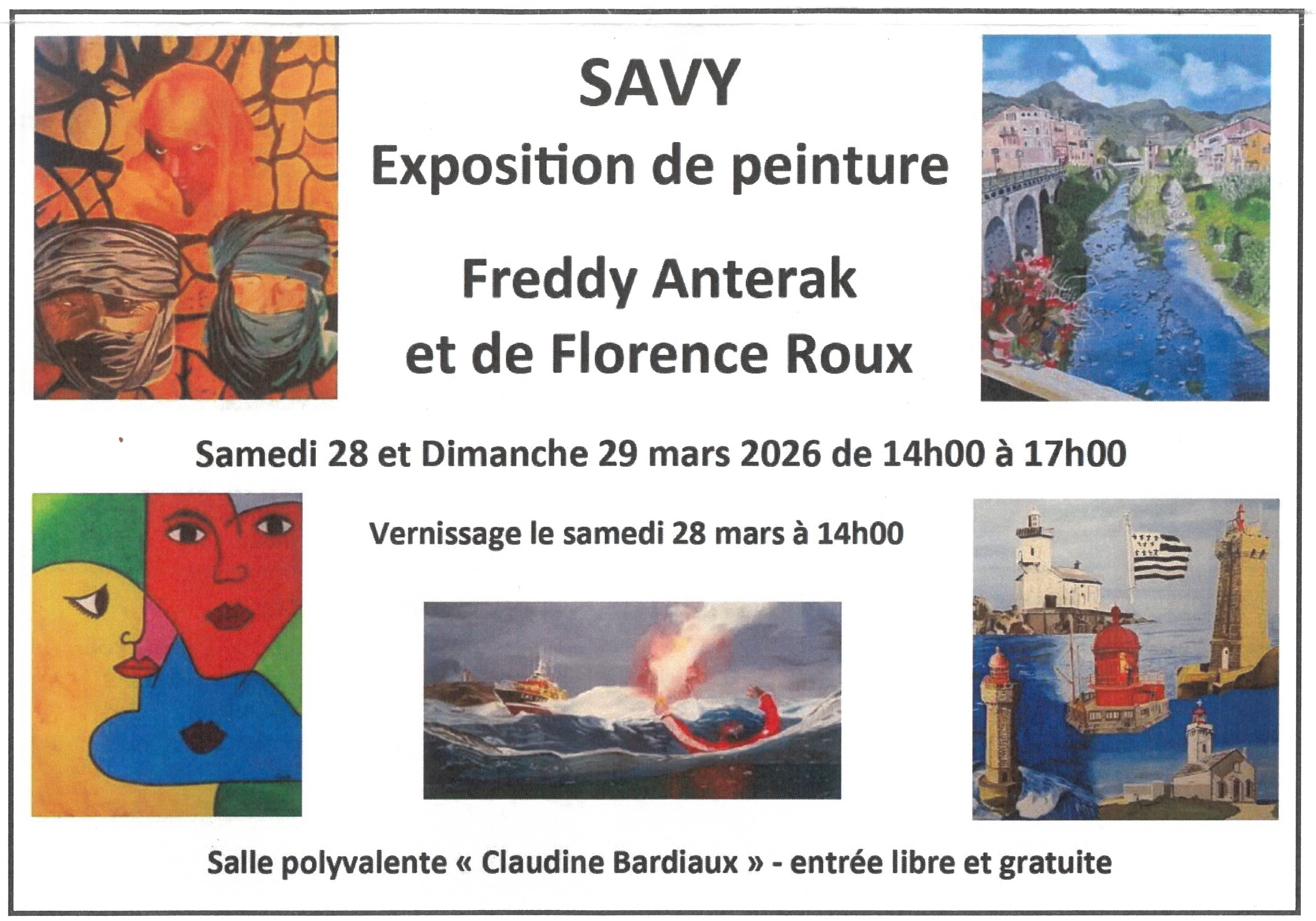 Exposition de peinture à Savy ; Freddy Anterak et Florence Roux