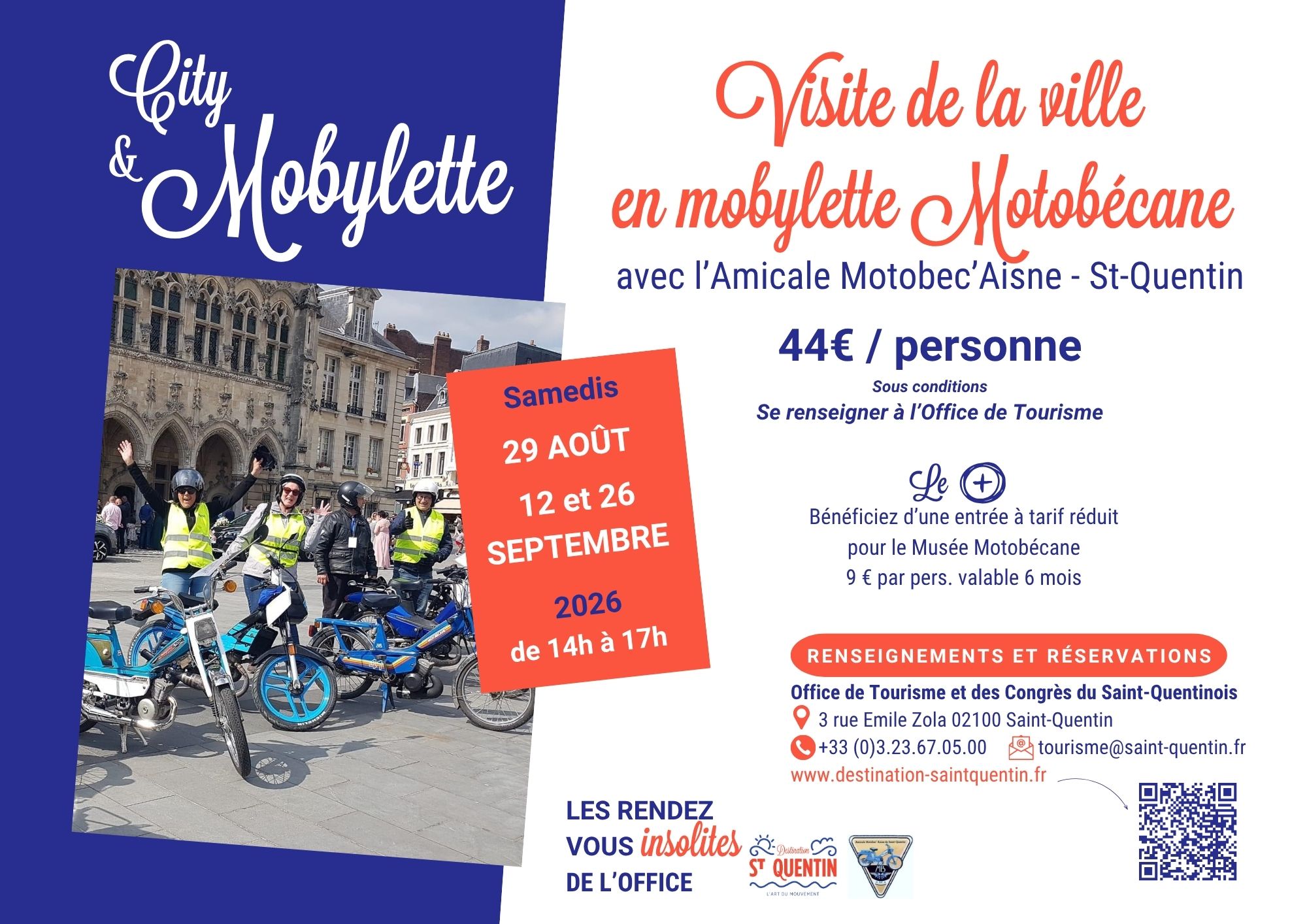 City and Mobylette, visitez la ville en mobylette Motobécane
