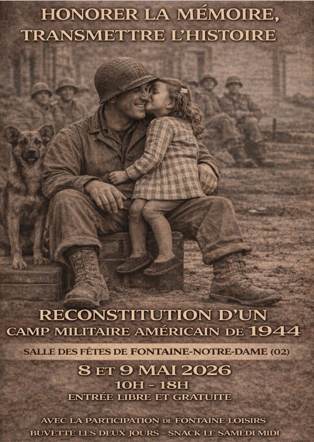 Reconstitution d&rsquo;un camp militaire américain de 1944 à Fontaine Notre Dame