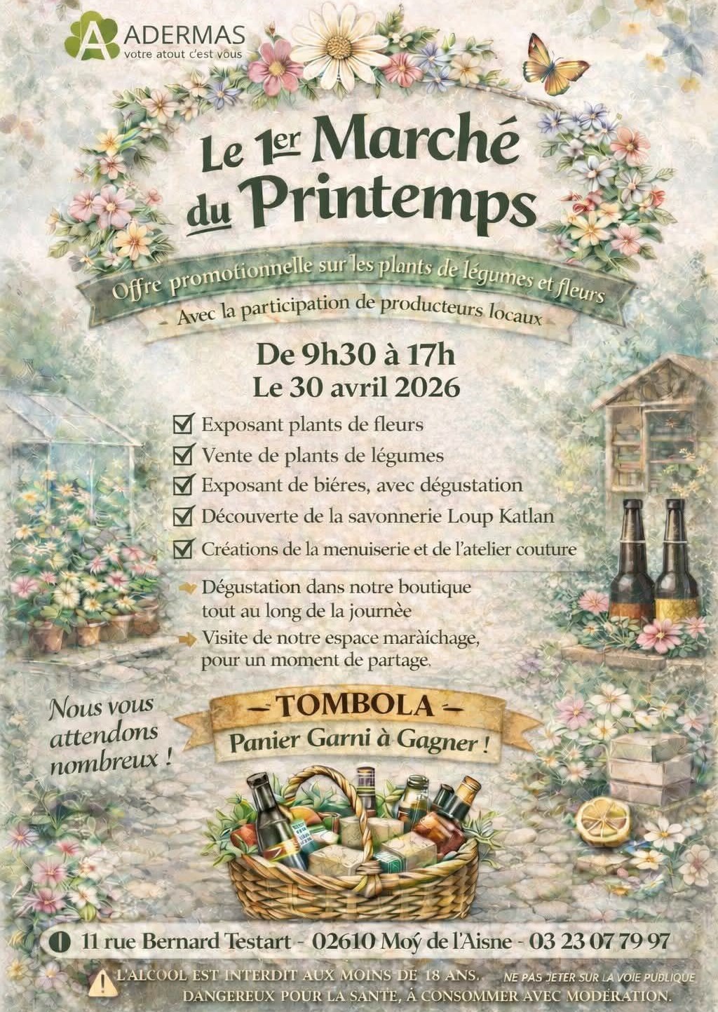 Le marché de Printemps de l&rsquo;ADERMAS à Moÿ-de-L&rsquo;Aisne