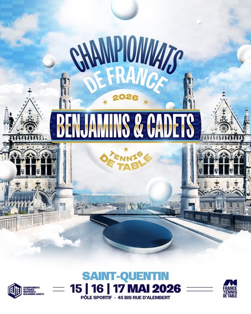 Tennis de Table : Championnats de France Benjamins et cadets