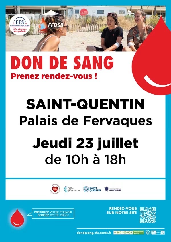 Don de Sang à Saint-Quentin au Palais de Fervaques