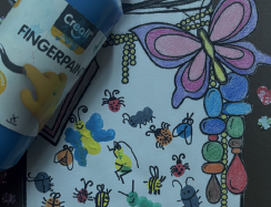 Atelier enfants au Musée des papillons : Mon bocal d&rsquo;insectes en peinture à doigts