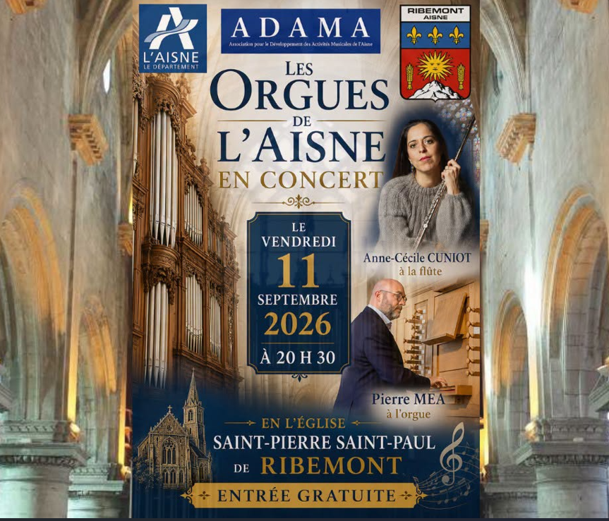 Les orgues de l&rsquo;Aisne en concert à Ribemont