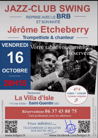 Jazz Club du BrB avec le trompettiste Jérôme Etcheberry