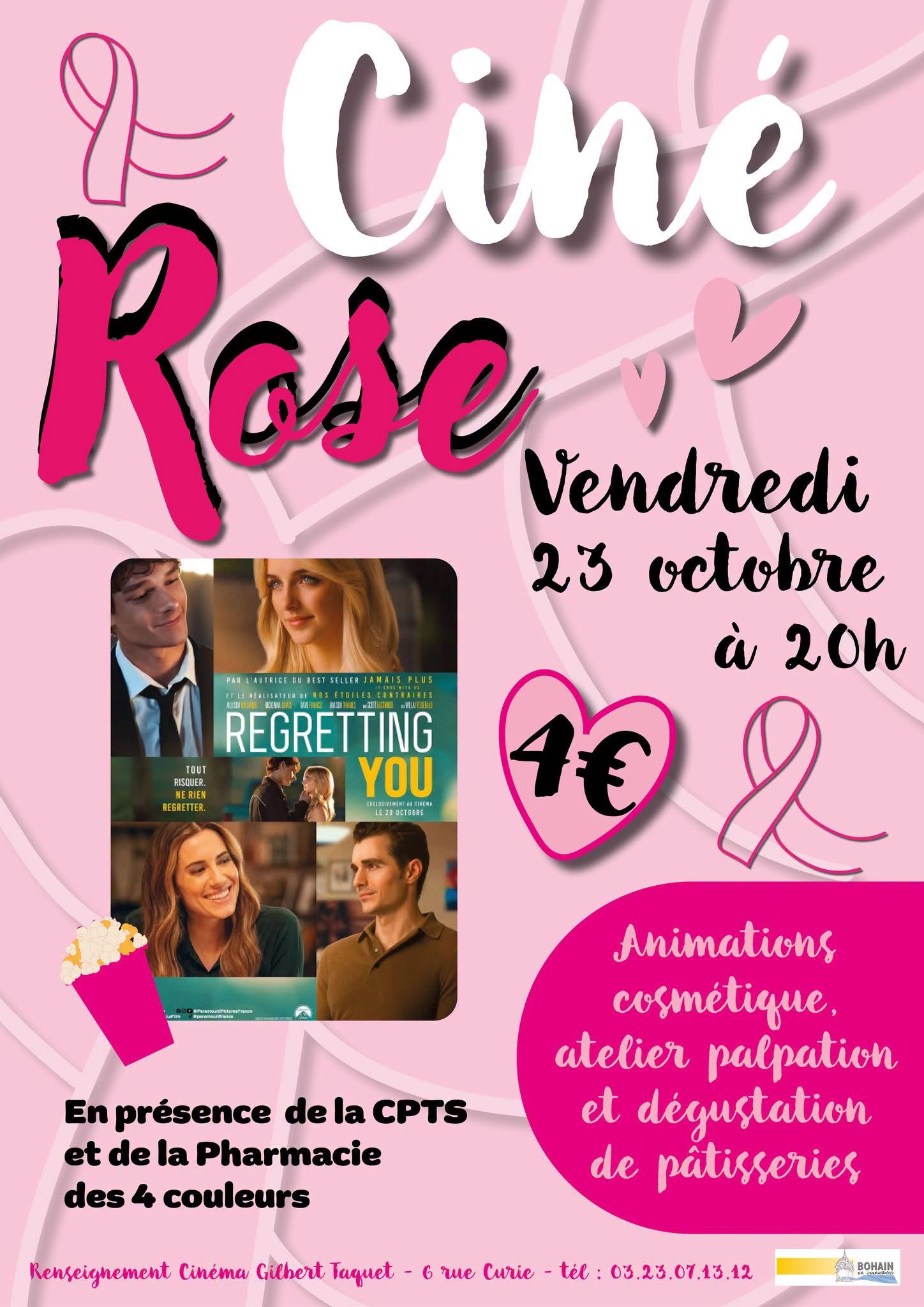 Octobre rose : Ciné rose à Bohain en Vermandois
