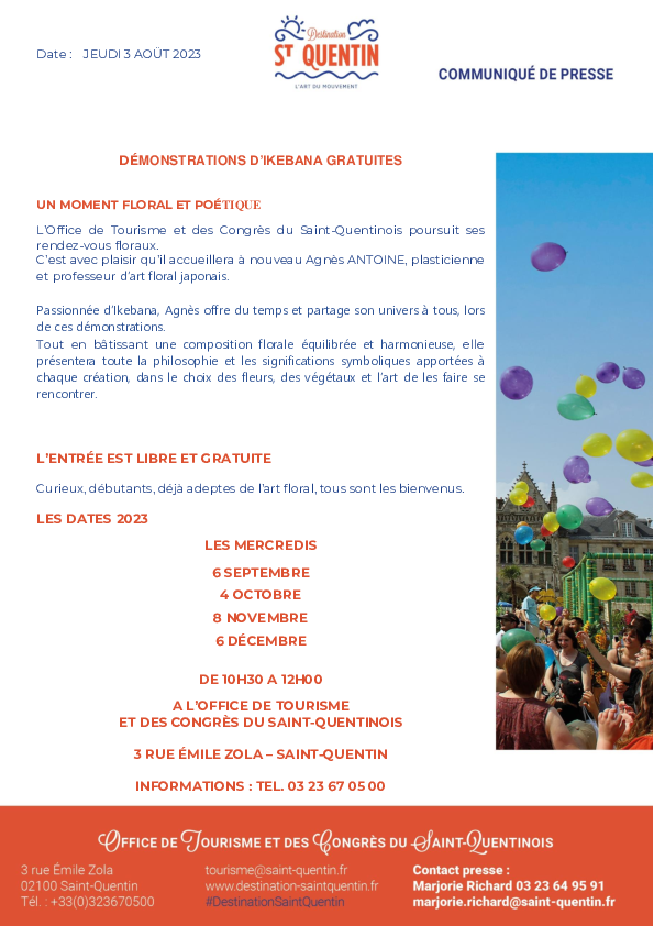 Ikebana demo 2023 Tourisme Saint Quentin - Office de tourisme du Saint-Quentinois