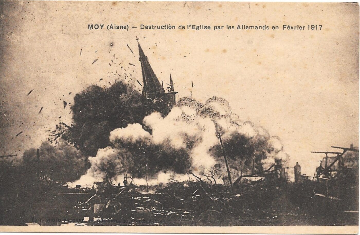 moy de aisne eglise detruite 1917 - Office de tourisme du Saint-Quentinois