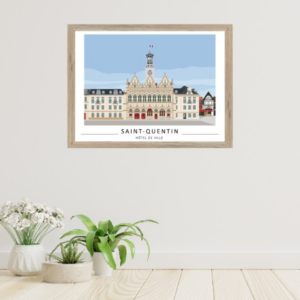 Affiche Hôtel de Ville ciel bleu