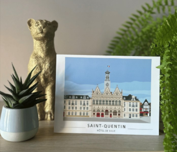 Affichette - Hôtel de ville ciel bleu