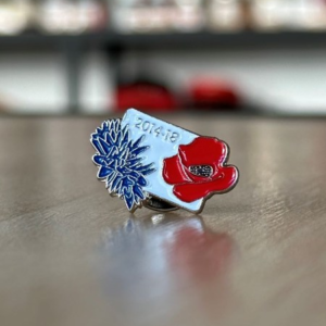 Pin's double bleuet coquelicot